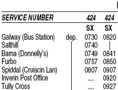 Timetable